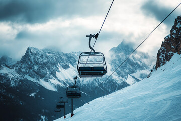 Fancy winter resort ski snowboard sports active leisure family friends leisure, Generative AI