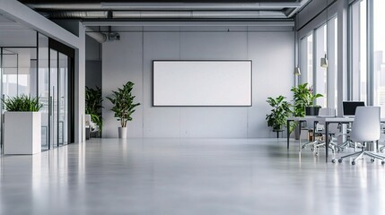 Fototapeta premium Modern Office Interior with Clean Design and Plants