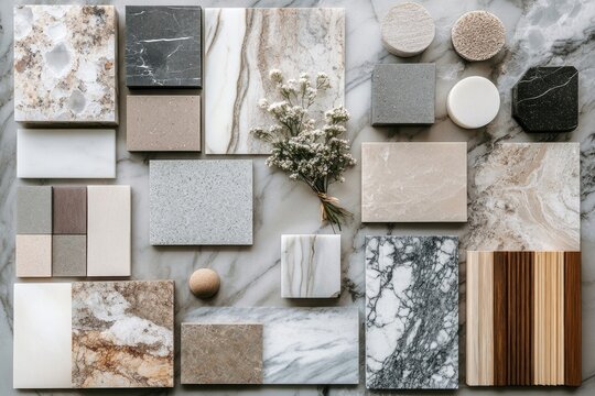 Moodboard interior design indoors pebble.