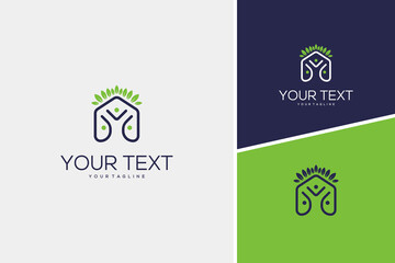 Healthy house physical therapy icon logo design vector template