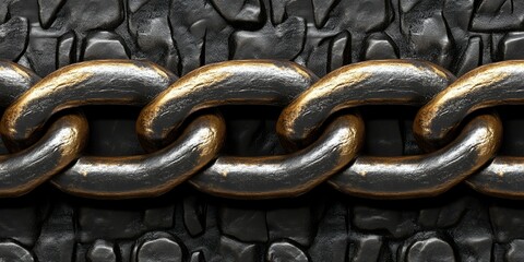 Close-up of a heavy gold chain.
