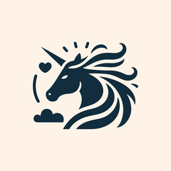 Unicorn horse logo icon vector illustration