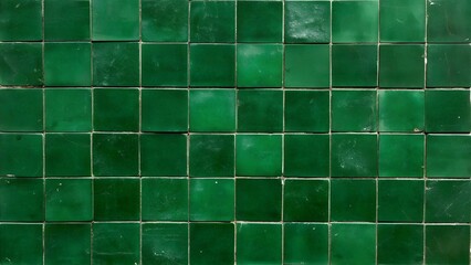 Rustic green square tile pattern for interior design and architecture