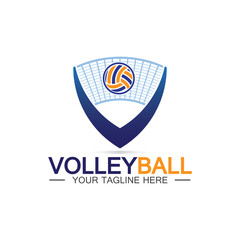 Volleyball logo icon design vector template, Modern design, isolated on white background, can use for Volleyball Championship Logo