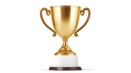 Fototapeta premium gold trophy cup on white. 