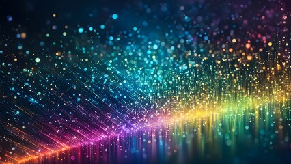 Obraz premium A vibrant abstract background with colorful particles and light effects.