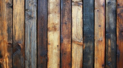 Aged Timber Elegance: Rustic Wood Planks Create a Wall with Timeless Texture and Weathered Perfection