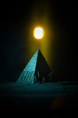 Pyramid of ancient Egypt concept background.