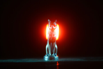 Goddest Bastet on the dark background.
