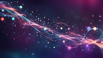 Obraz premium Abstract representation of flowing energy with vibrant colors and light effects.