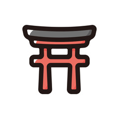Torii  outline icon for graphic design, apps and websites