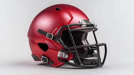 Fototapeta premium red american football helmets isolated on white background.