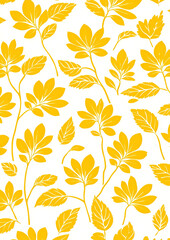 Discover the elegance of nature in this seamless yellow botanical pattern
