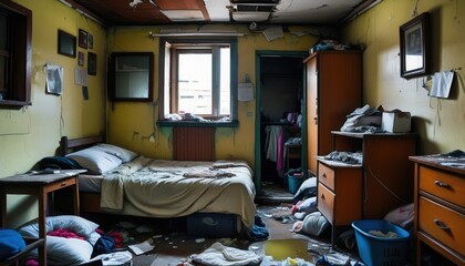 bedroom in the favela slums