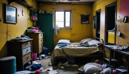 bedroom in the favela slums
