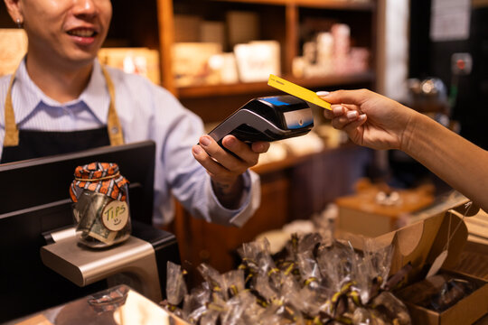 Payment at a chocolate store