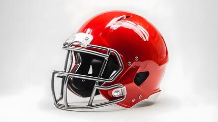 Fototapeta premium red american football helmets isolated on white background.
