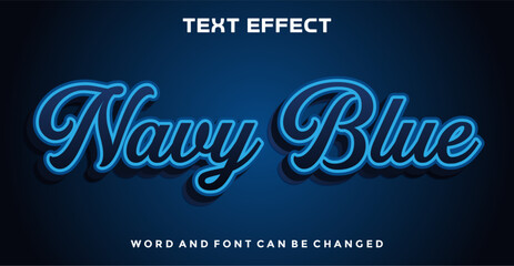 Navy blue editable text effect