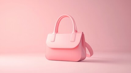 Pink Handbag on Pink Background