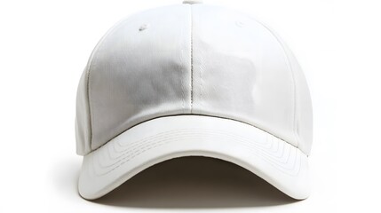 Fototapeta premium white canvas fabric cap isolated on white background. 