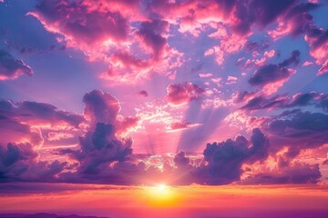 Fototapeta premium The sun is shining brightly through the clouds