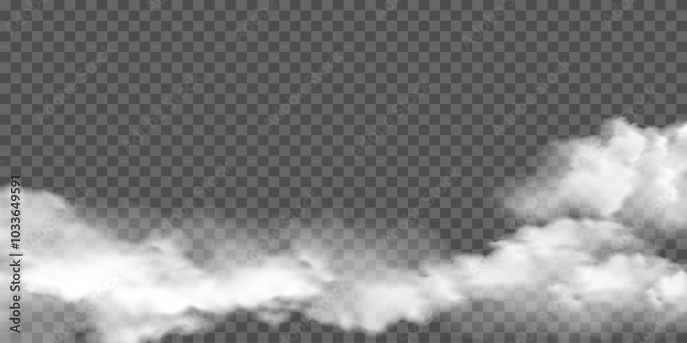 Canvas Prints realistic white fog or smoke overlay effect on a transparent background
