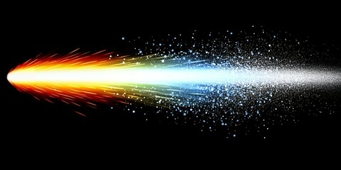 Abstract light streak on black background.