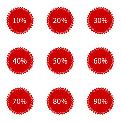 Sale.Red blank promo stickers set. Edge circle red label set .Vector design element.