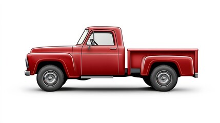 pickup truck car isolated on white. 