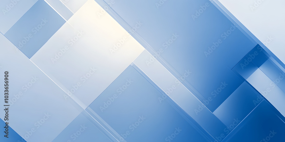 Sticker blue and white abstract geometric presentation background with rectangle and square shapes