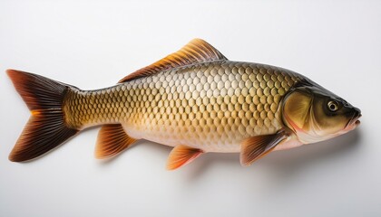 Carp on White top view 
