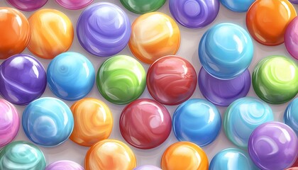 Colorful marbles scattered around