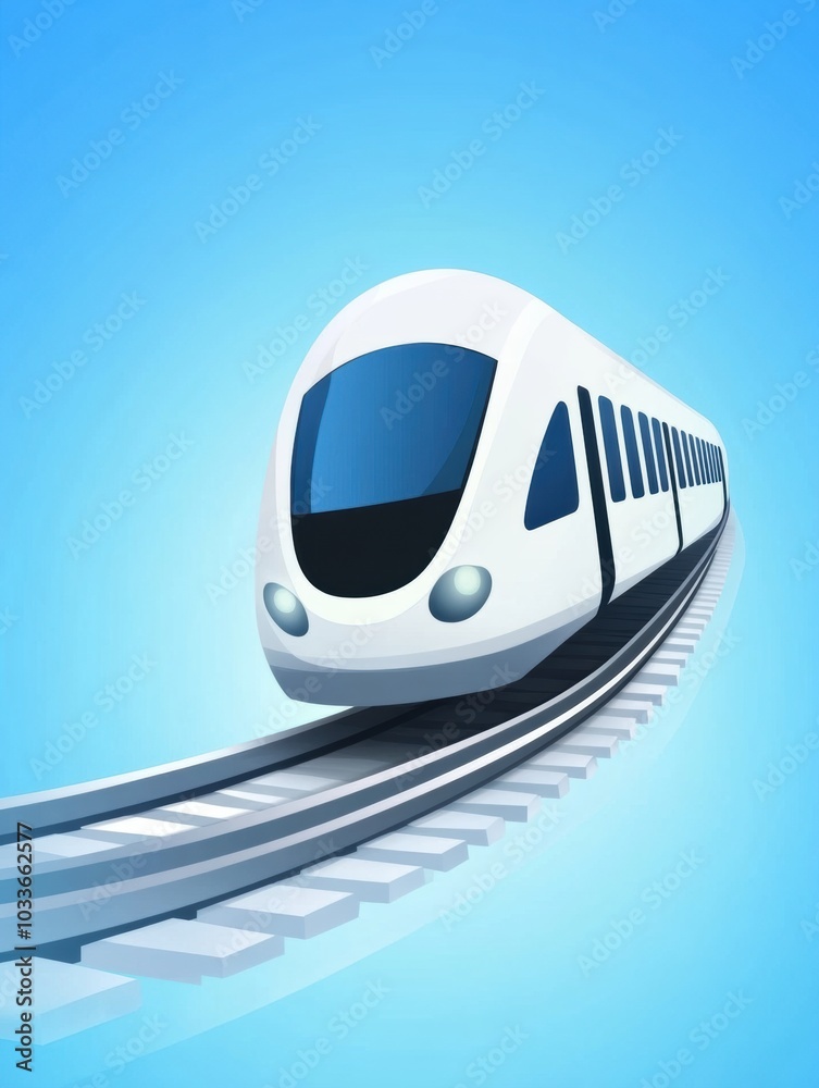 Aufkleber a stylized train design glides effortlessly along a smooth rail line, emphasizing a sense of motion 