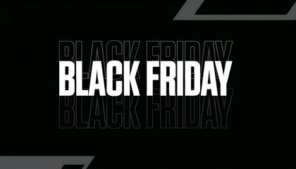 Fototapeta premium Bold Black Friday Text on Dark Background for Marketing and Sale Promotions