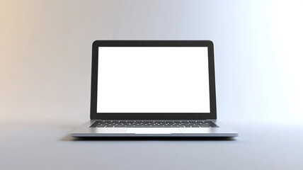 Fototapeta premium a laptop with a blank screen on a white background