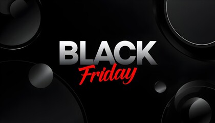 Elegant Black Friday banner in silver and red, perfect for retail promotions