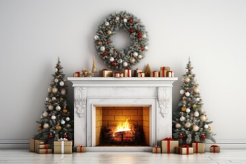 Fireplace christmas hearth.