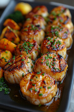 grilled chicken wings with vegetables