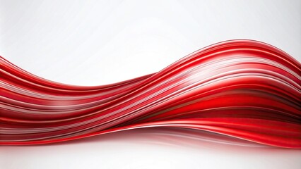 Abstract red wave design on white background