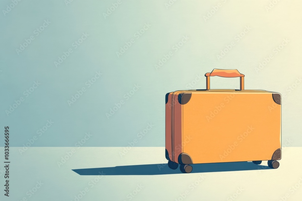 Leinwandbilder this illustration features a stylish suitcase with a handle, showcasing a clean design set against a