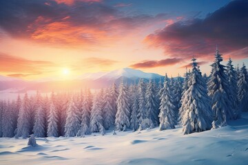 Fototapeta premium Impressive winter outdoors snow tree.