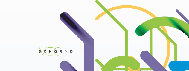 Linear design colorful circles and lines