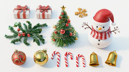 set of christmas decorations