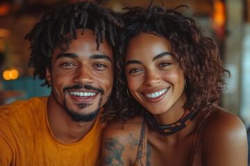 A Gen Z pair browsing through online event listings together, choosing a unique activity for their date night, laptops and phones in hand. Generative AI