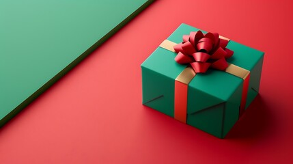 Obraz premium 3D Rendering of a Christmas Gift Box with Bow