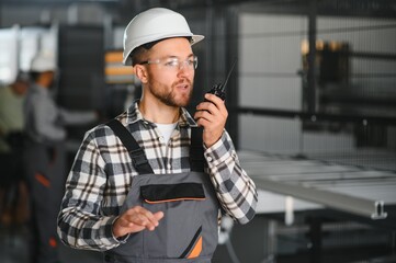 Factory worker. Man working on the production line