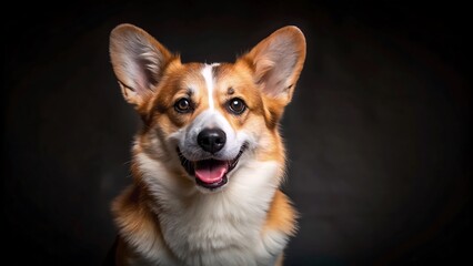 Obraz premium Portrait of a Smiling Dog Welsh Corgi Pembroke