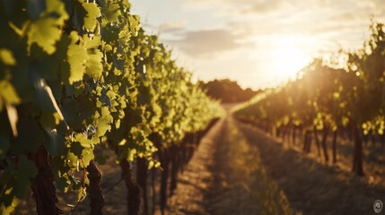 Naklejka premium Vineyard Sunset