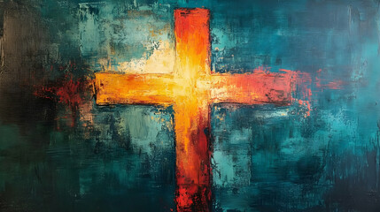 Cross painting symbolizing faith -