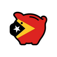 Flag of piggy bank icon